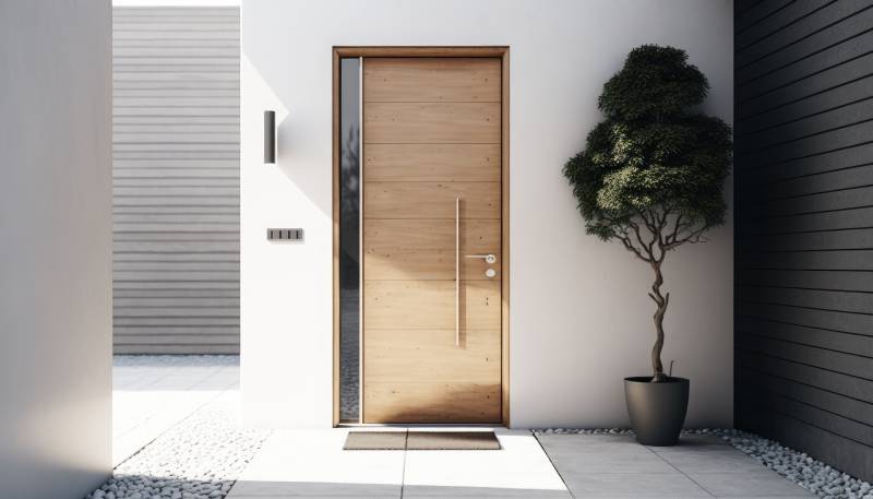 Pose de portes d'entrées en bois à Morestel